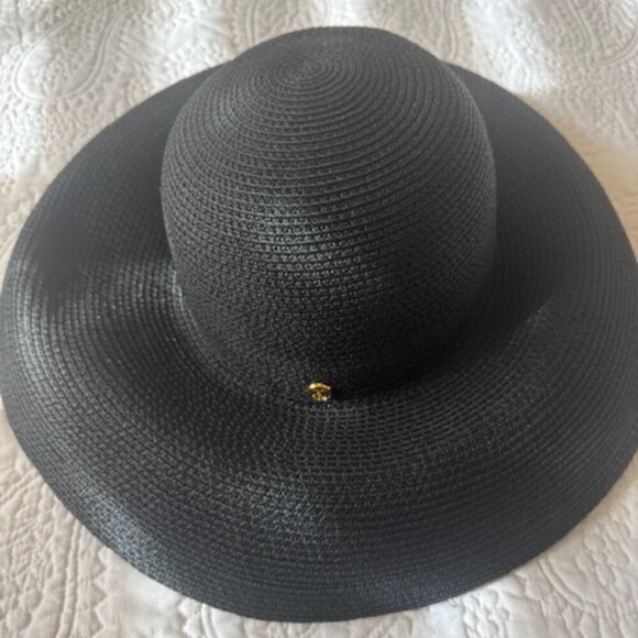 Eric Javits Hampton Hat Packable Squishee Floppy 50+ UPF Woven Beach Black - Picture 2 of 5